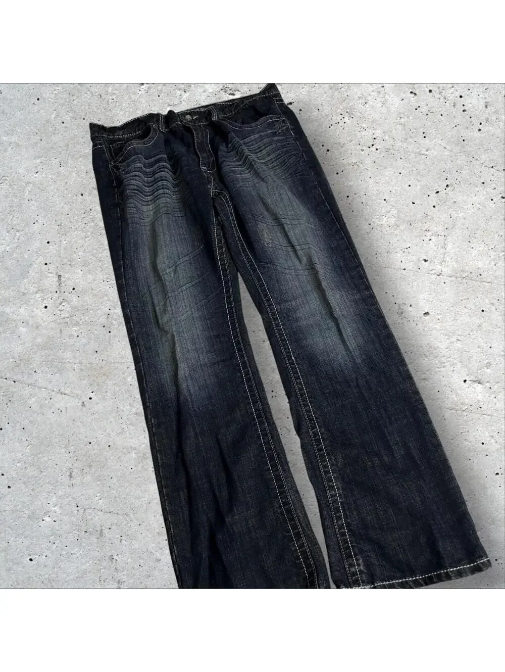 REQUEST Emo Grunge Y2K Alt Style Jeans Flare Denim Jeans Flap Pockets Size 38x30